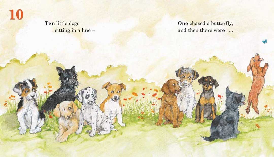 Ten Little Dogs by Ruth Brown spread 1