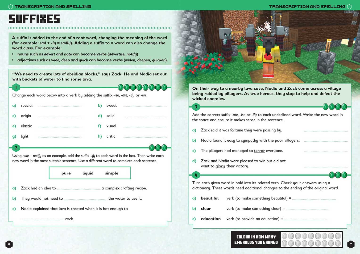 Minecraft English Official Workbook - Year 6 - spread 2
