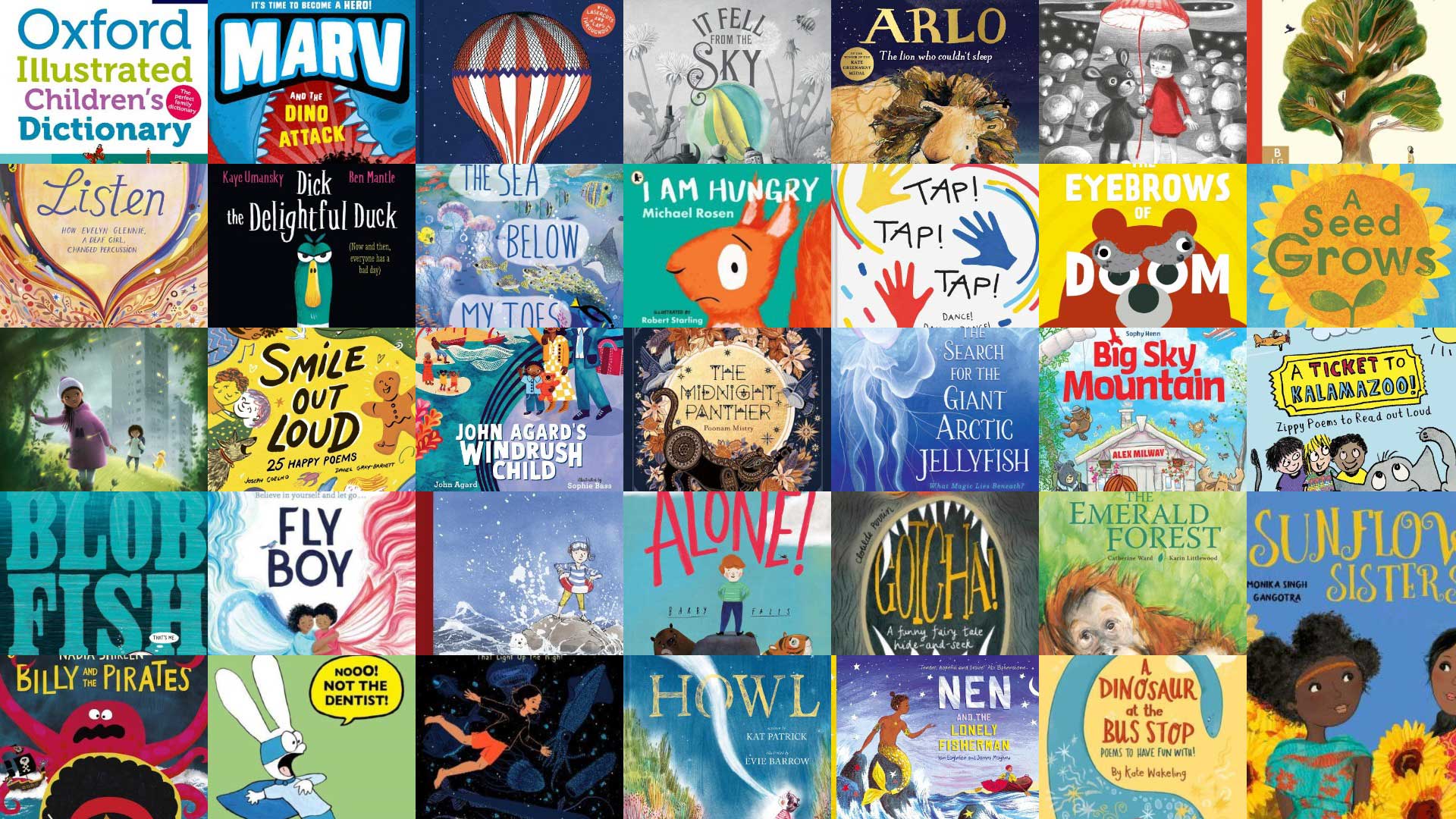 34 books featured in the Booktious reading challenge for KS1.