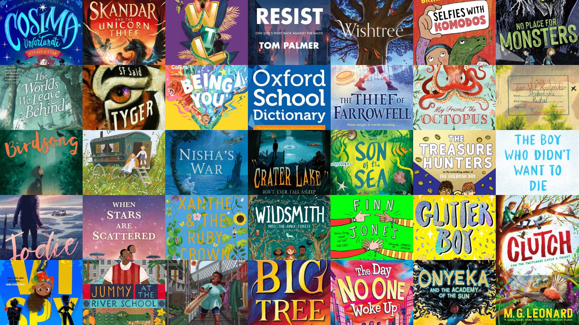 34 books featured in the Booktious reading challenge for KS2.