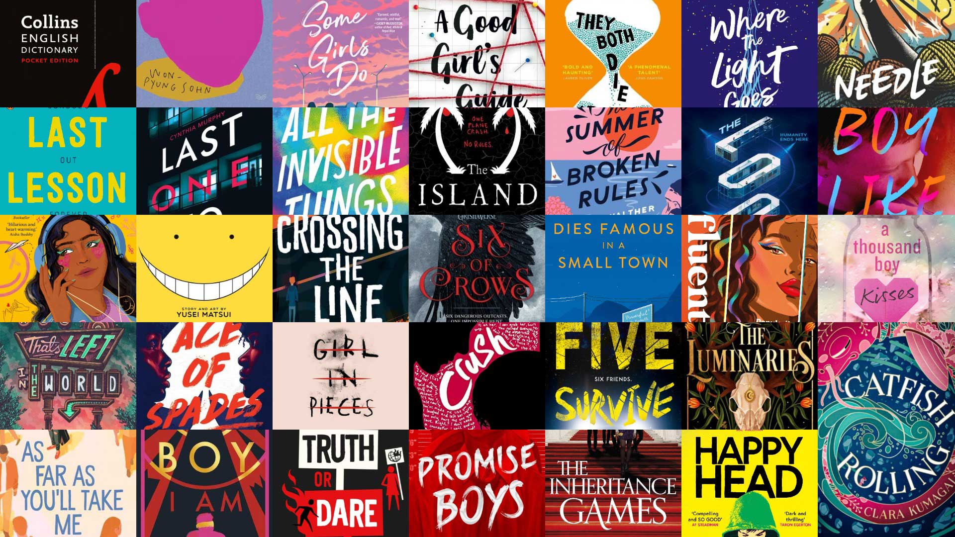 34 books featured in the Booktious reading challenge for KS4.