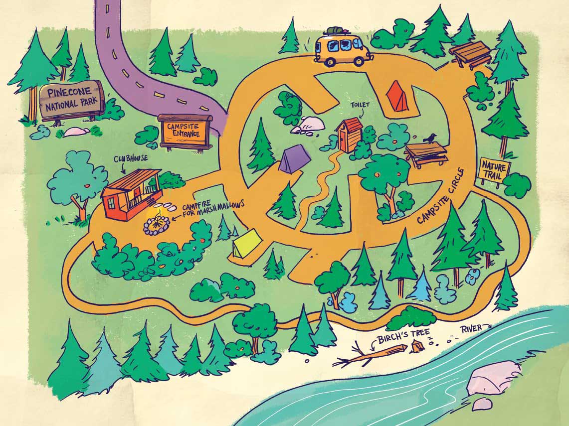 Peanut, Butter & Crackers: River Rescue by Paige Braddock map