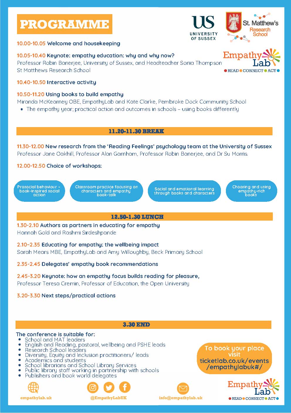 Educating for Empathy - Empathy Lab conference programme