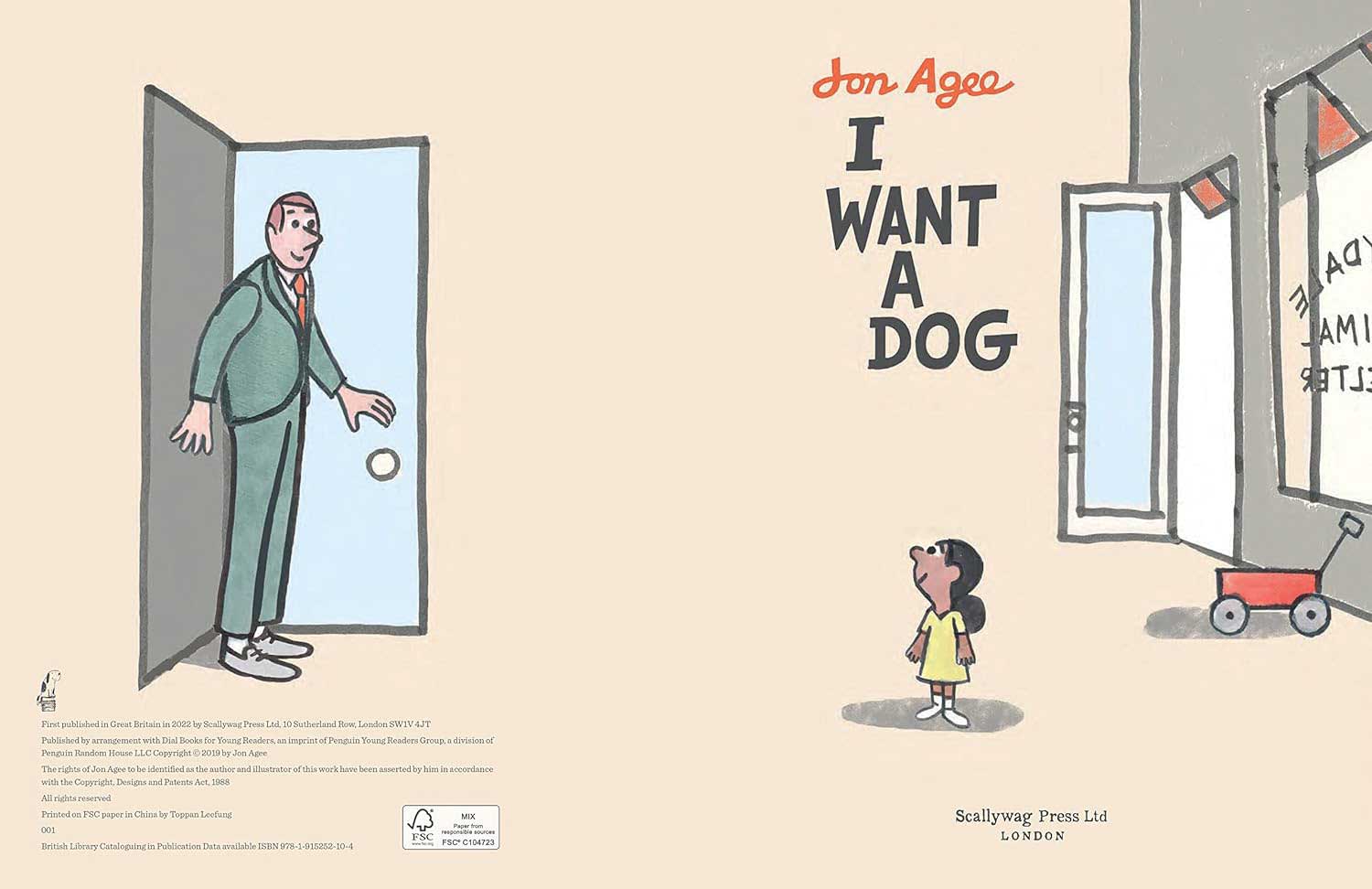 I Want a Dog by Jon Agee front and back cover
