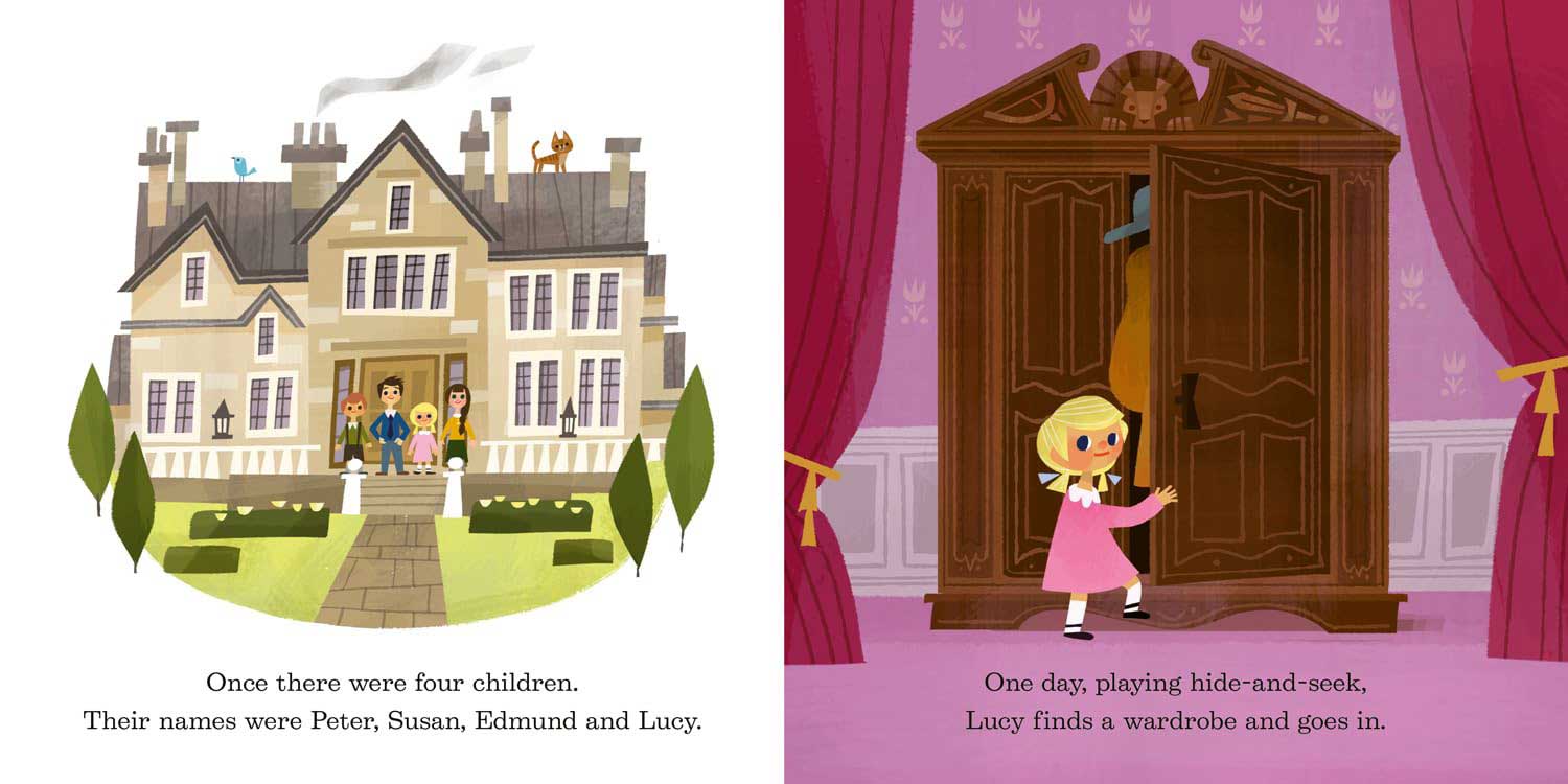 The Lion, the Witch and the Wardrobe by C.S Lewis, illustrated by Joey Chou spread 1
