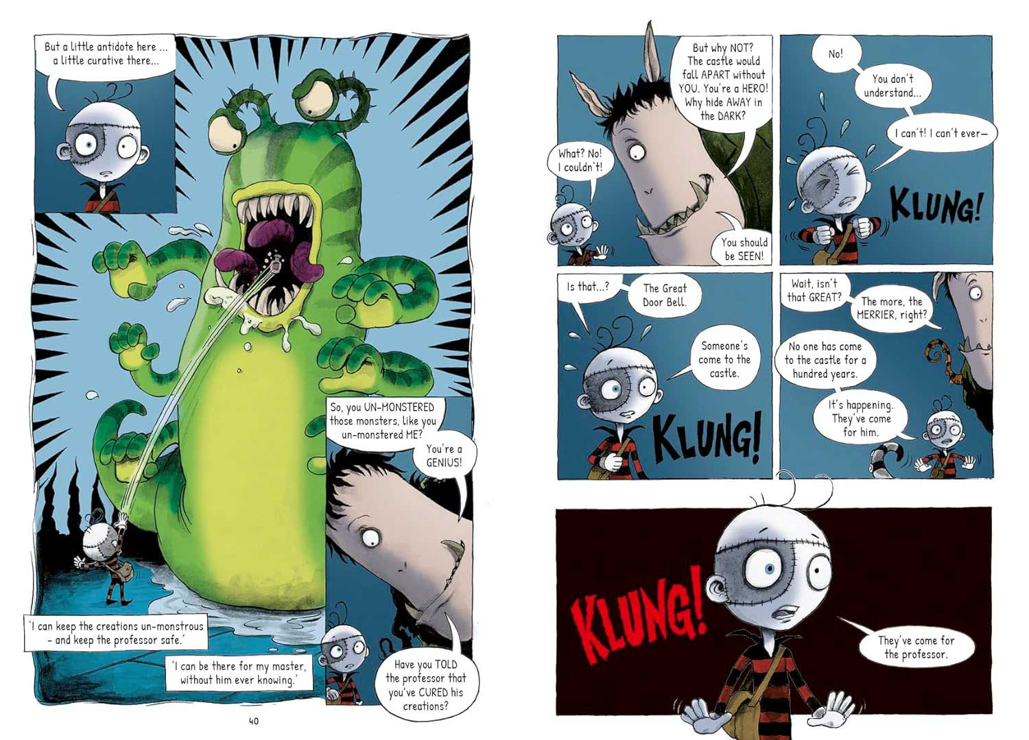 Stich Head the Graphic Novel by Guy Bass and Pete Williamson spread 4