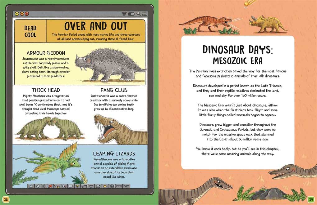 The Wild Life of Dinosaurs and Other Prehistoric Animals by Mike Barfield spread 2
