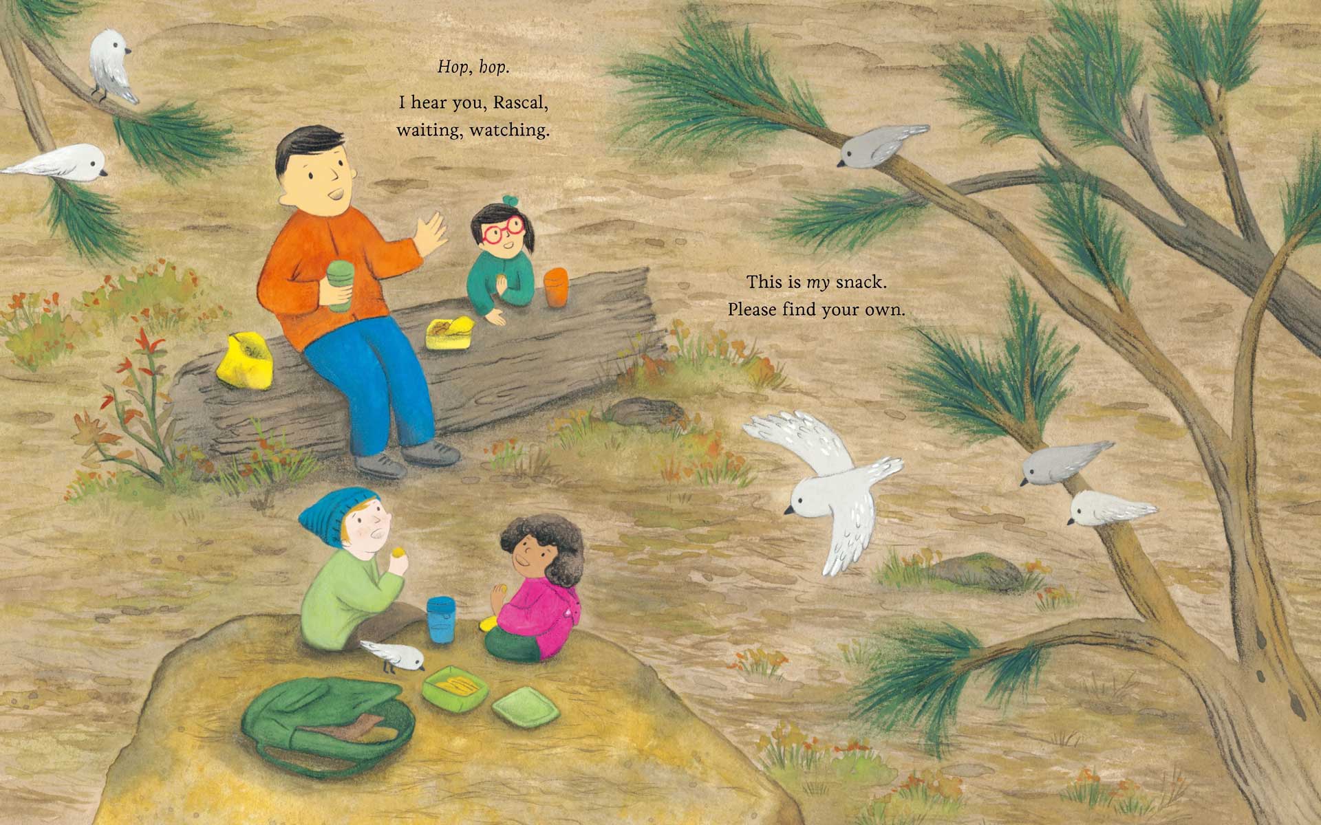 I Hear You, Mountains (Sounds of Nature) by Kallie George, illustrated by Carmen Mok spread 4