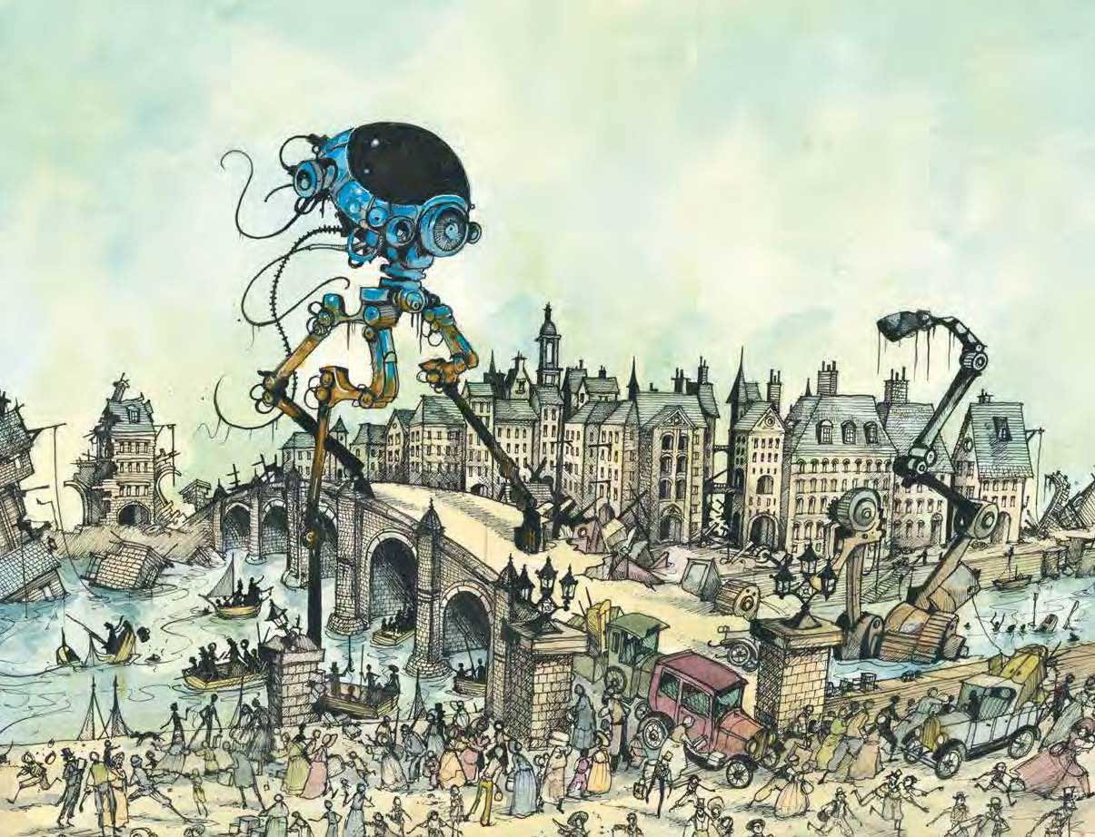 War of the Worlds by Chris Mould, inspired by H.G. Wells spread 2