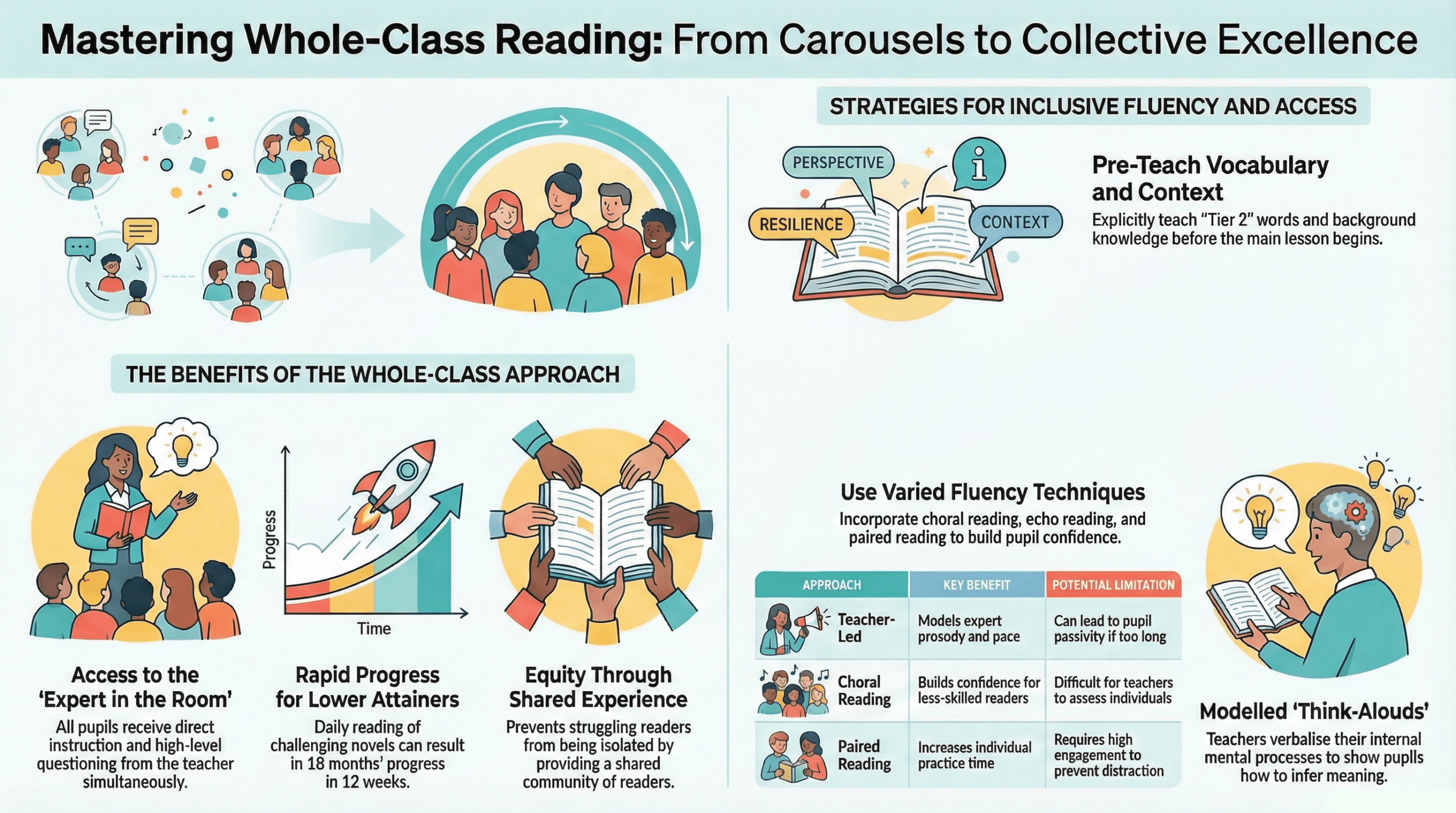 Whole Class Reading (WCR) infographic for teachers.