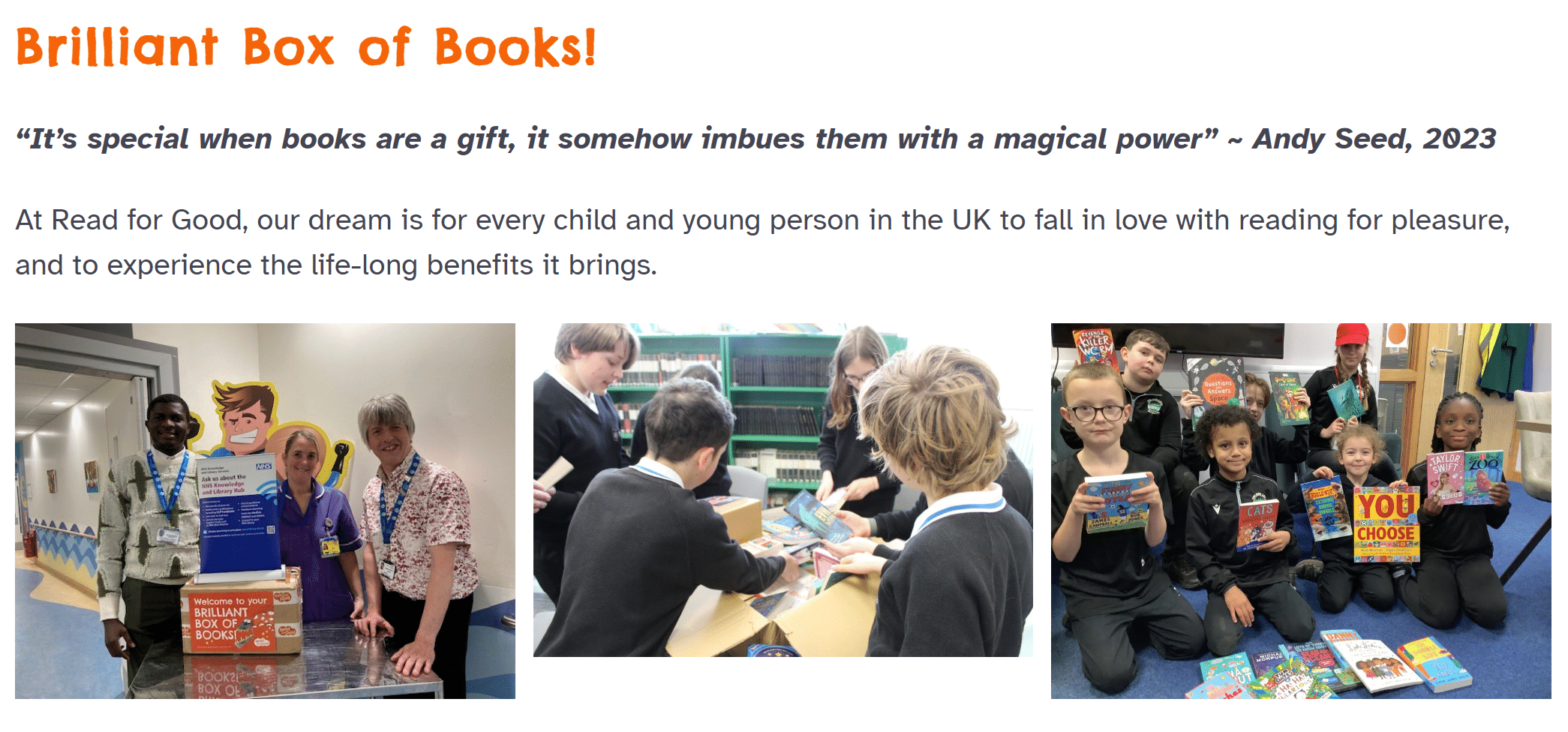 Read for Good: Brilliant Box of Books